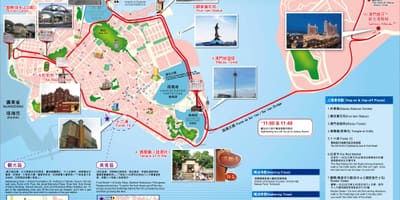 Mapa ng Macau sa mga atraksyong panturista