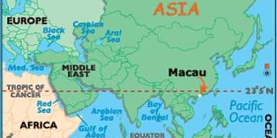 Macao sa mapa ng mundo