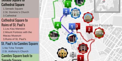 Macau paglalakad sa mapa